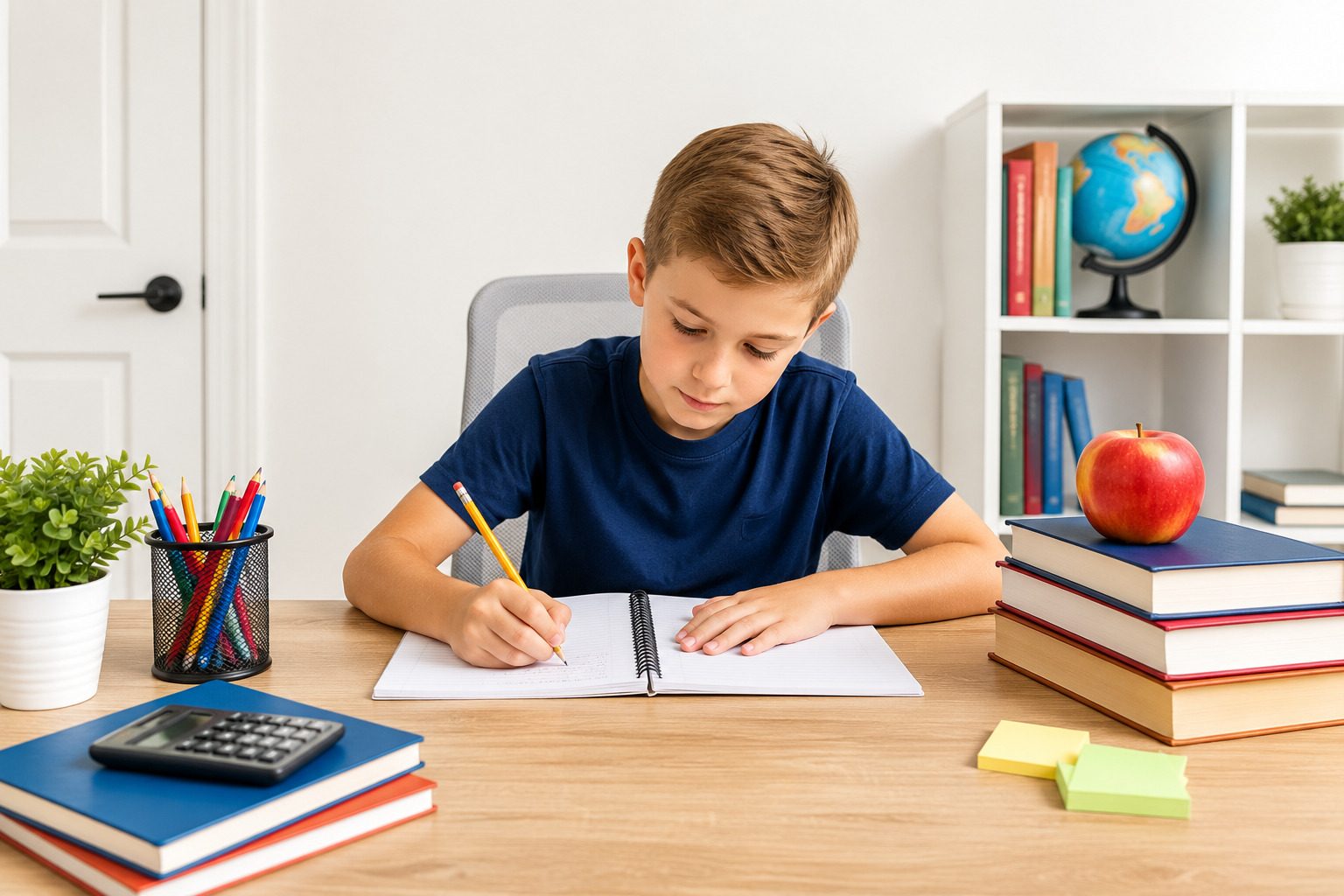 A Kid Studying