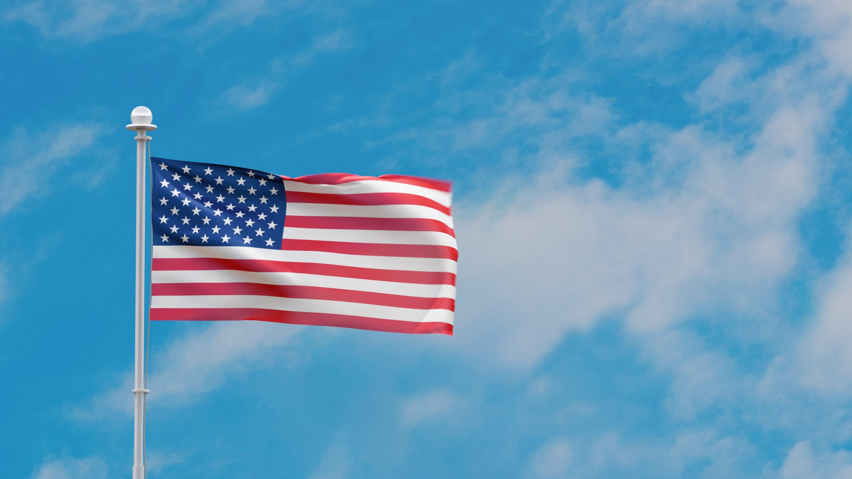 A waving flag of the USA