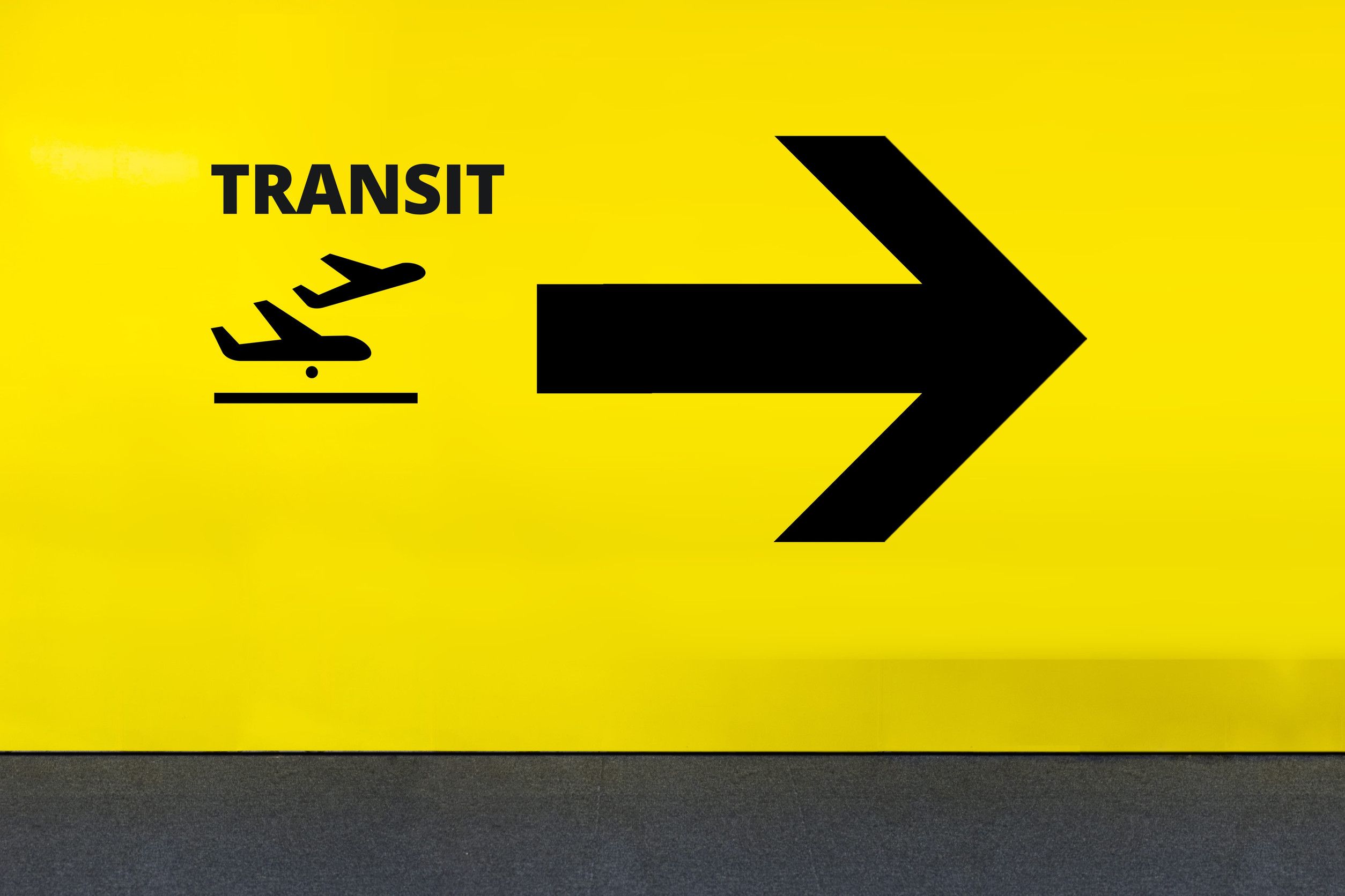 Airport Sign With Airplane Transit Icon
