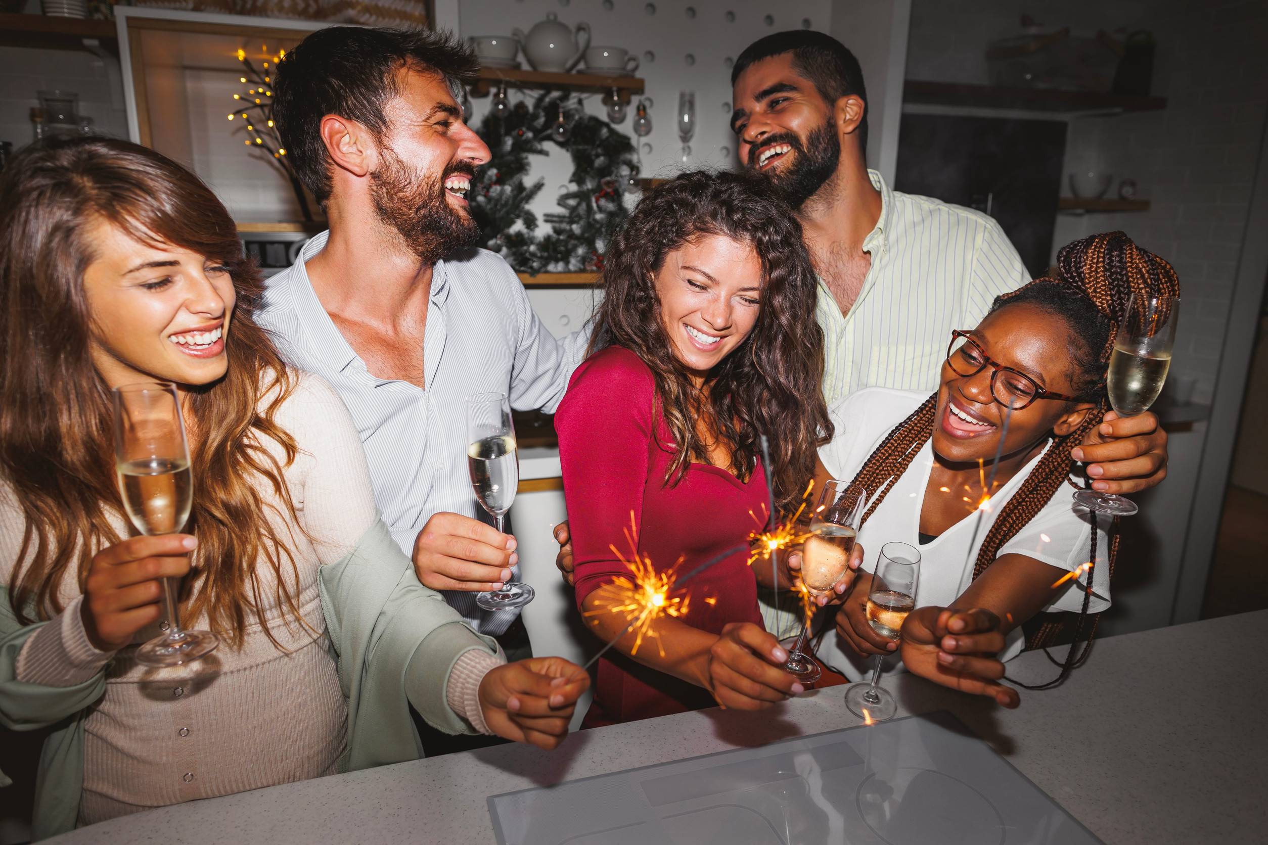 Friends Celebrating New Years Eve Together