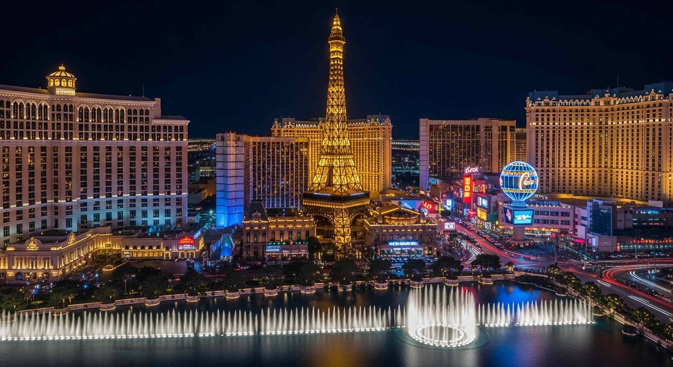 Night time view of the Las Vegas Strip