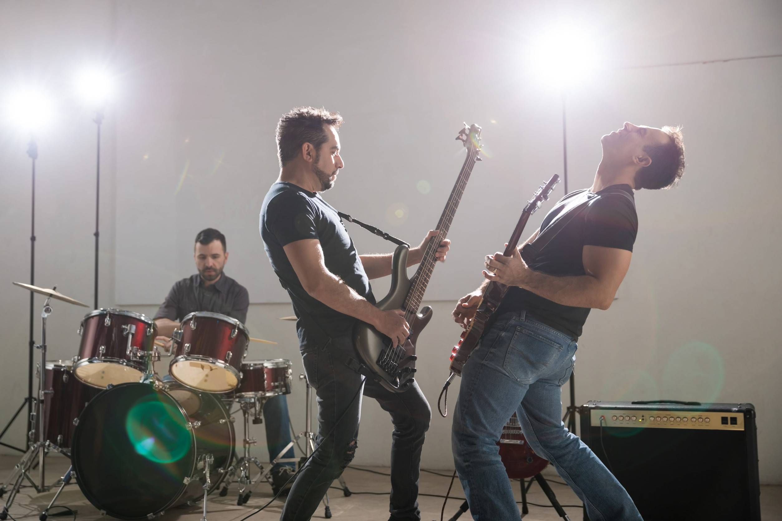 Rock Band Performing On Stage
