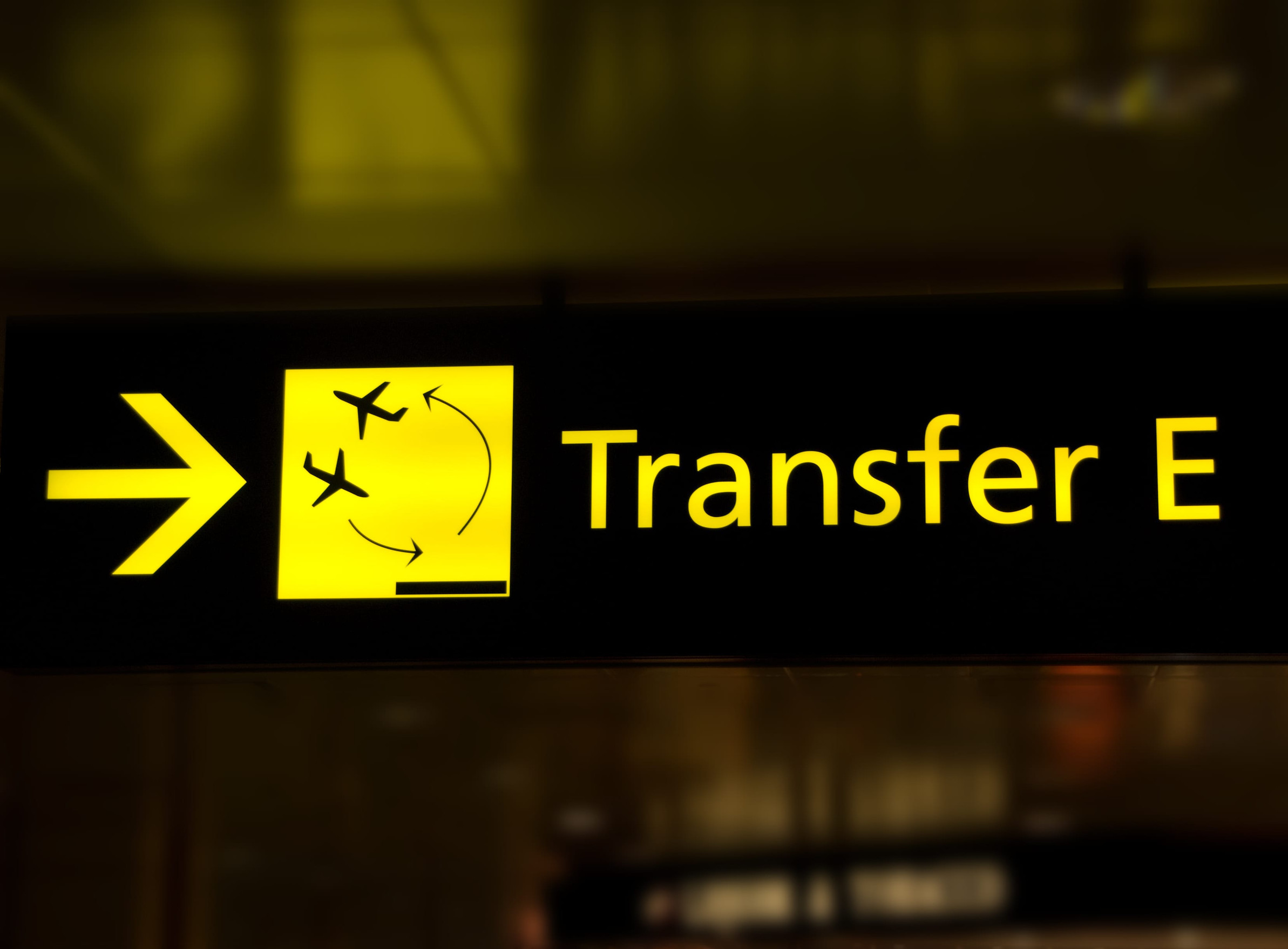 Transfer Sign At The Airport