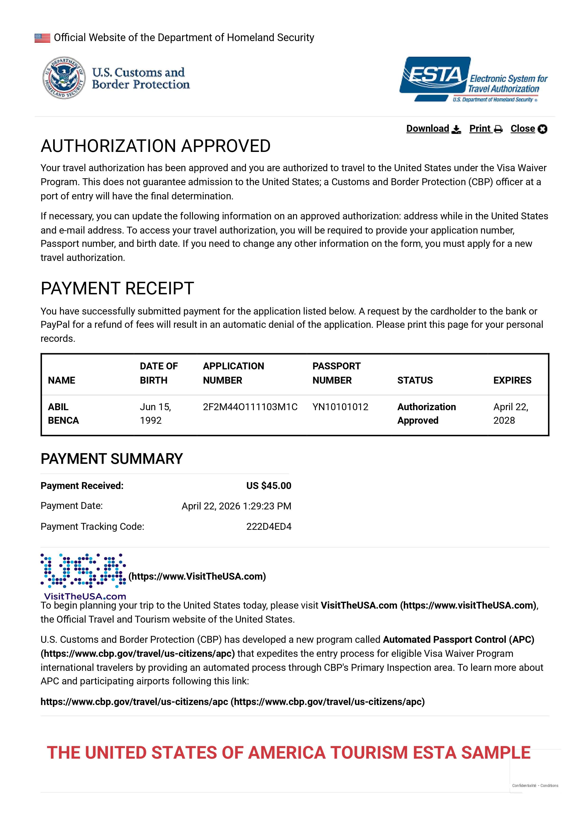 USA Complete eVisa Approved